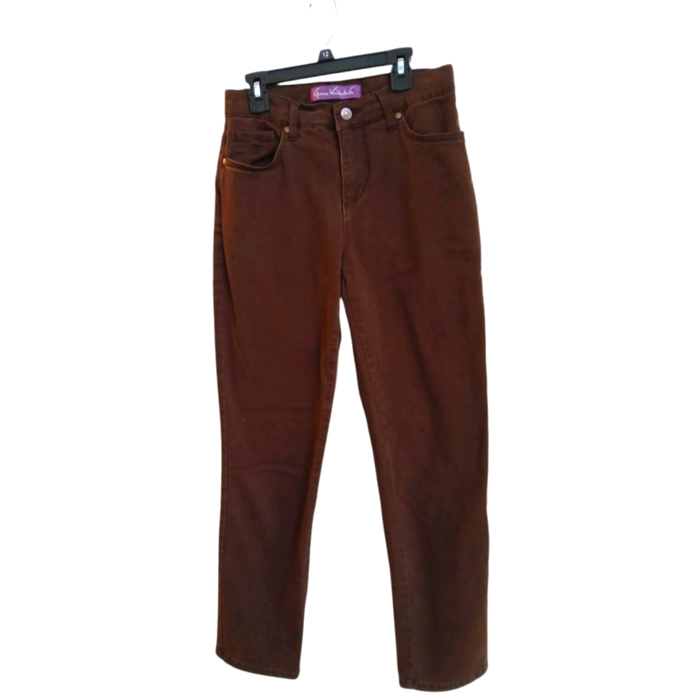 Gloria Vanderbilt Women's Amanda Classic High Rise Tapered Jeans-Brown Size 4
